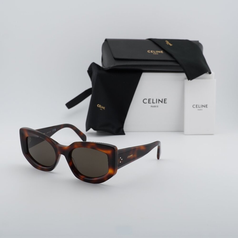 Celine CL40277I 53E Cat Eye Sunglasses - Havana/Brown